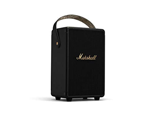 Marshall Tufton Outdoor Tragbarer Bluetooth Partylautsprecher, IPX2 wasserbeständig – Schwarz und Messing