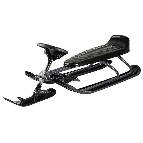 STIGA Snowracer King Size GT Großer Lenkschlitten mit Bremsen für 2 Kinder oder mit Erwachsene   Graphite Grey/Black : Sport &amp; Freizeit
