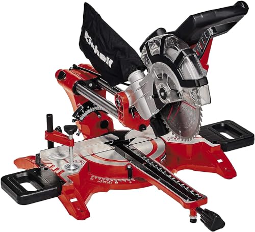 Einhell Zug Kapp Gehrungssäge TC SM 2131/2 Dual (1800 W, max. 62 mm x 310 mm Schnitttiefe/ breite, Ø 210 mm Sägeblatt, beidseitig neigbarer Sägekopf, Zugfunktion, Laser) : Baumarkt