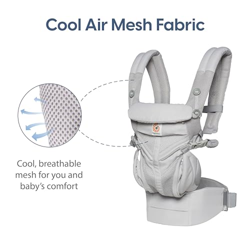 Ergobaby Babytrage, Omni 360 Cool Air Mesh mit 4 Positionen für Neugeborene bis Kleinkinder (0 4 Jahre), ergonomische Kindertrage und Rucksack, Mitternachtsblau