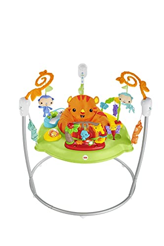 Fisher Price CHM91   Spielspaß Rainforest Jumperoo, mit Lichtern und Musik, höhenverstellbar, Babyspielzeug ab der Geburt