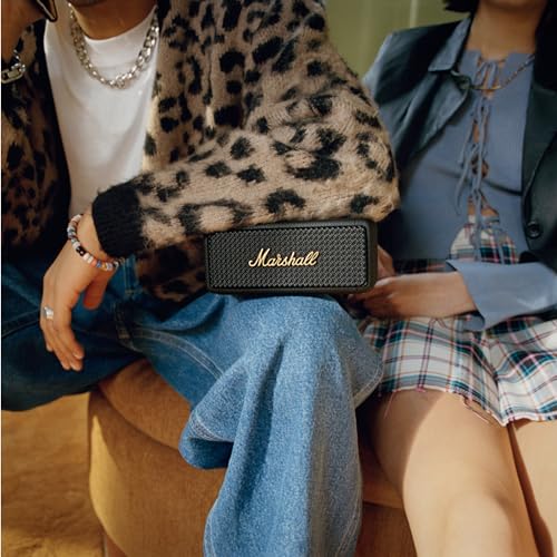 Marshall Emberton II Bluetooth Tragbarer Lautsprecher, Kabelloser, Wasserabweisend   Schwarz und Messing
