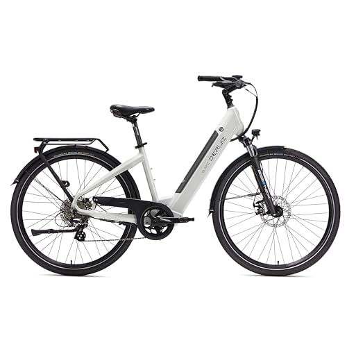 DERUIZ E Bike 28 Zoll Elektrofahrrad e Bike Damen, 250W/48V/13,4AH 40N.m BAFANG Motor, Quartz Cityrad für Damen, bis zu 120km, 25km/h Citybike, Weiß B
