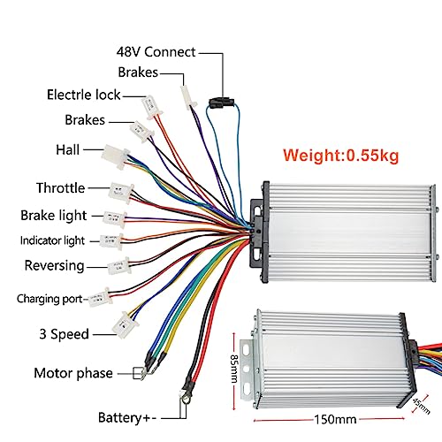L faster 1000W 2000W 3000W Bike Scooters Go Karts Bürstenloser Motor mit Griff Drosselklappensteuerung Umbausätze : Sport &amp; Freizeit