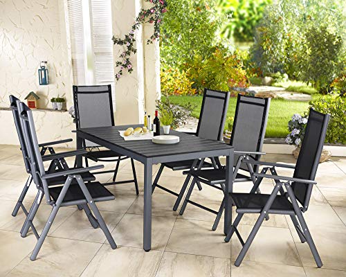 Casaria Klappst%C3%BChle Gartentisch Sitzgarnitur Gartenm%C3%B6bel
