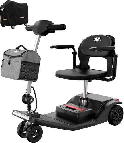 VOCIC D50 Elektromobil Faltbar Leicht(22KG),25KM Seniorenmobil Mobilitätsroller Klappbar,Aluminium Elektrischer Rollstuhl Scooter bis 136KG für Allen Gelände mit Abdeckplane,5 Jahre Garantie|Schwarz : Drogerie &amp; Körperpflege