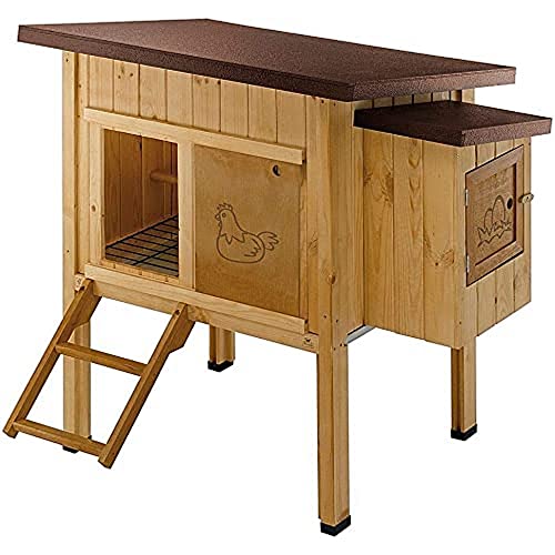 Ferplast Hühnerstall für Legehennen Hen House 10 für den Außenbereich, aus widerstandsfähigem, umweltfreundlichem FSC Holz, für ca. 4 Hühner, Zubehör inklusive, 124 x 98 x 110 cm. : Gewerbe, Industrie &amp; Wissenschaft