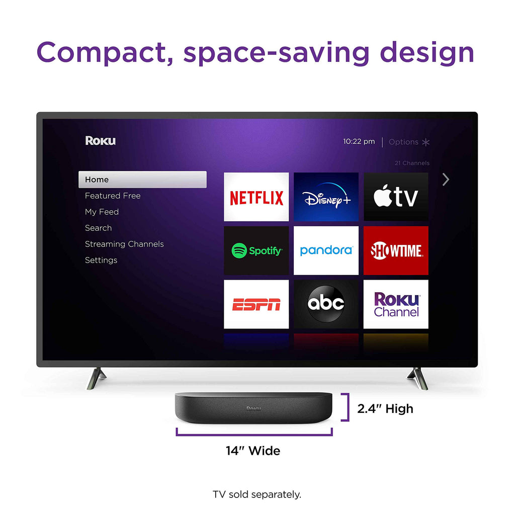 Roku Streambar | 4K HDR Streaming Device &amp; Premium Roku Soundbar All In One, Roku Voice Remote,u00a0Free &amp; Live TV