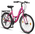 Licorne Bike Stella Premium City Bike in 20,24,26, 28 Zoll Fahrrad für Mädchen, Jungen, Herren und Damen 21 Gang Schaltung (6 Gang bei 20 Zoll) Hollandfahrrad Citybike