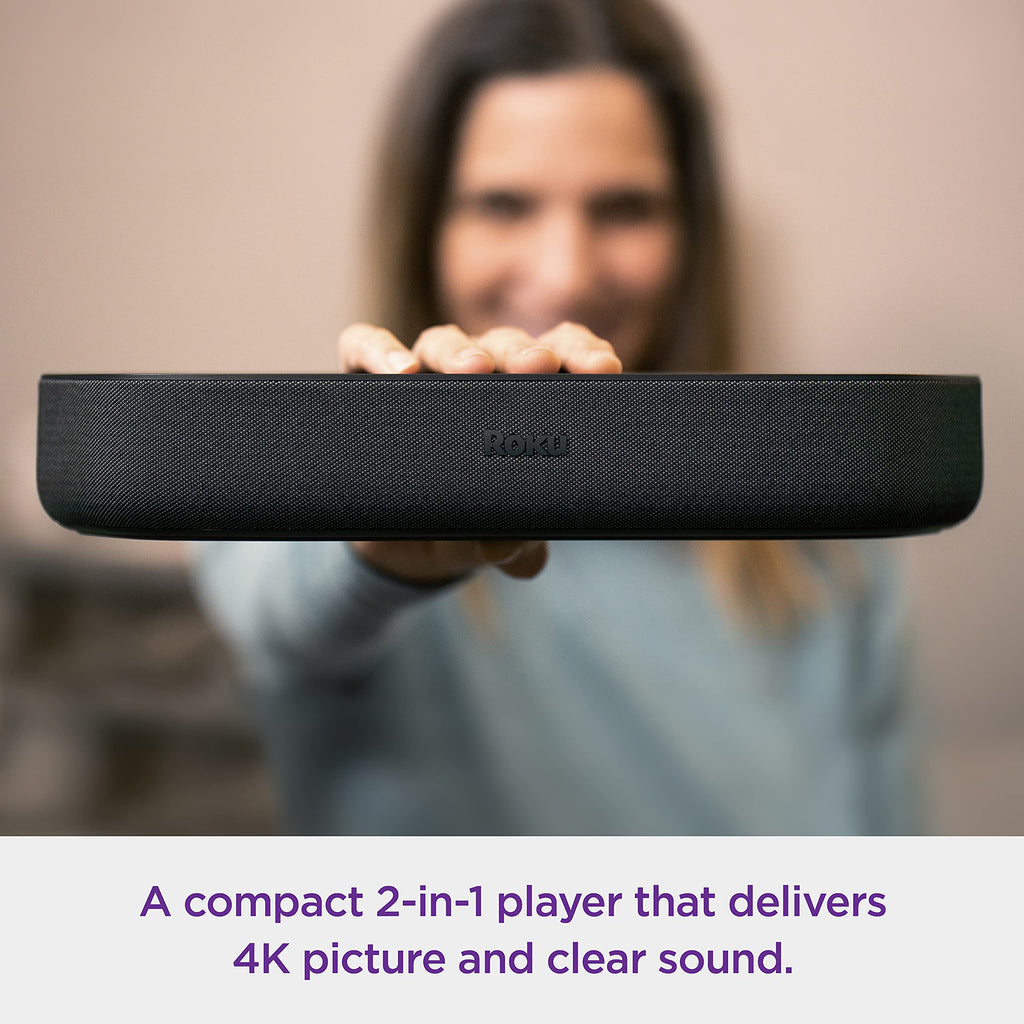 Roku Streambar | 4K HDR Streaming Device &amp; Premium Roku Soundbar All In One, Roku Voice Remote,u00a0Free &amp; Live TV
