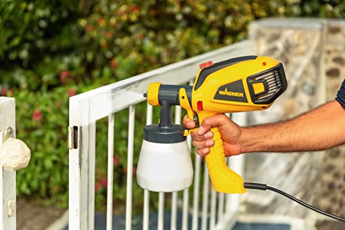 WAGNER Farbsprühsystem W 590 FLEXiO für Wand  und Latexfarben, Lacke &amp; Lasuren im Innen  &amp; Außenbereich, 15 m² 6 min, Behälter 1300 ml/800 ml, 630 W : Garten