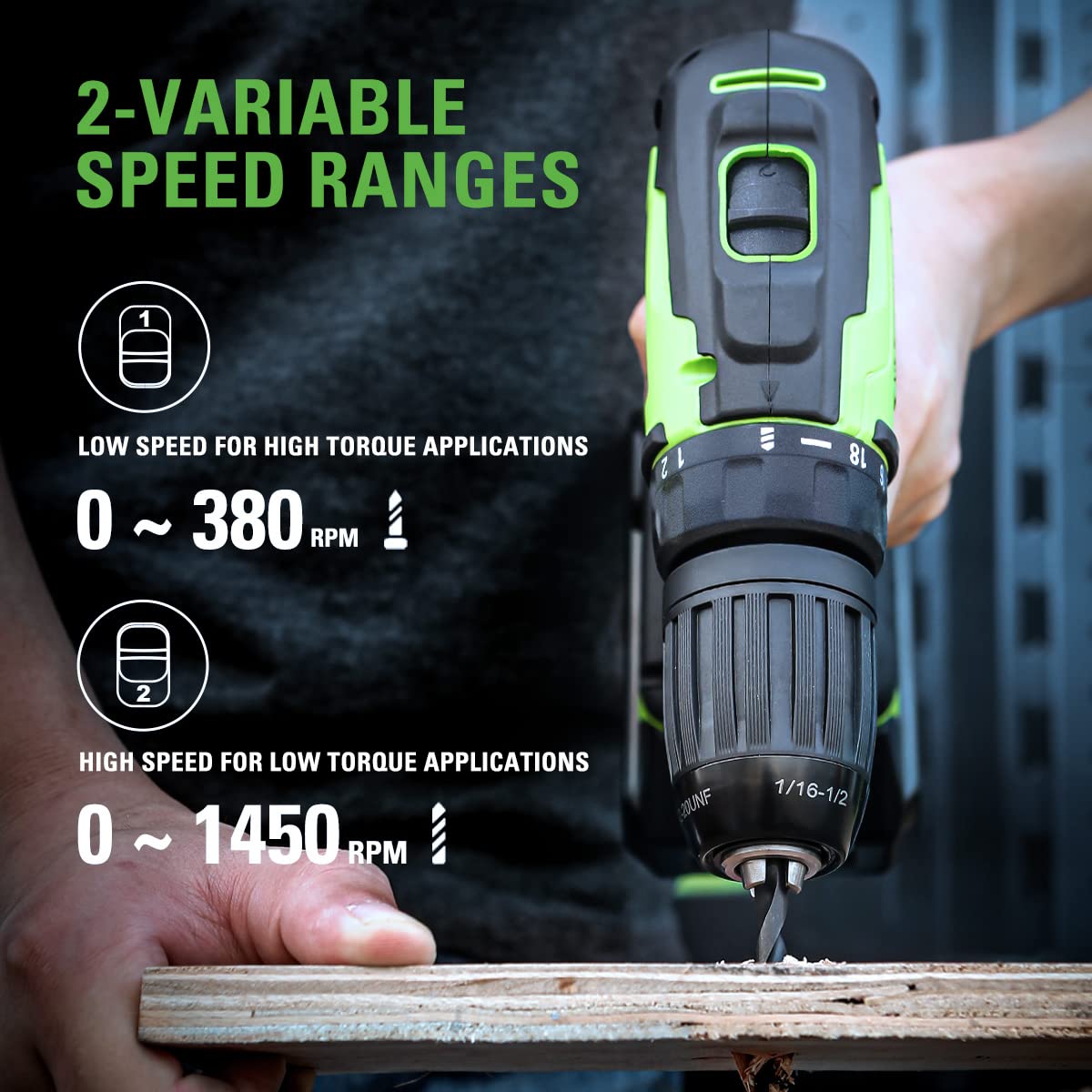 Greenworks 24V Brushless Cordless Drill Impact Driver Combo kit, 1/2u201dDrill &amp; 1/4u201dHex Impact Driver Power Tool Kit, Included 2 Batteries, 1 Charger, 8 pcs Bit Set &amp; Bag