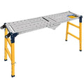 Alu Gerüstt, Stützen Höhenverstellbar Werkbank Klappbar, TOOSOAR Arbeitsgerüst, 36 x 140 CM : Baumarkt