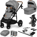 LIONELO Mari Tour 2 in 1 Kinderwagen bis 22kg mit Babywanne verstellbare Rückenlehne Zusammenklappbar 5 Punkt Gurt Große 360 geländegängige Räder dreifache Dämpfung Verdeck XXL Buggy Baby Stroller