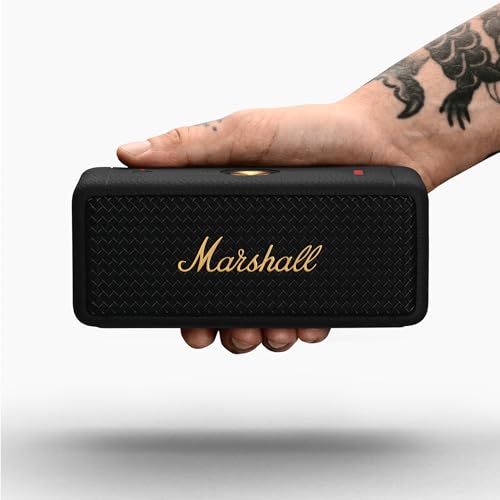 Marshall Emberton II Bluetooth Tragbarer Lautsprecher, Kabelloser, Wasserabweisend   Schwarz und Messing