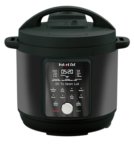 Instant Pot Duo Plus mit WhisperQuiet Smart Cooker 5,7 L   Schnellkochtopf, Schongarer, Reiskocher, Sautierpfanne, Joghurtbereiter, Dampfgarer und Speisewärmer, Schwarz/Rostfreier Stahl